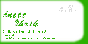 anett uhrik business card